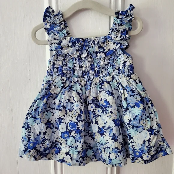 EUC baby GAP blue floral dress, headband, & bloomer set- baby girl 3-6 months - Picture 5 of 5